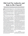 Did God Put Authority And Rule In His Church?